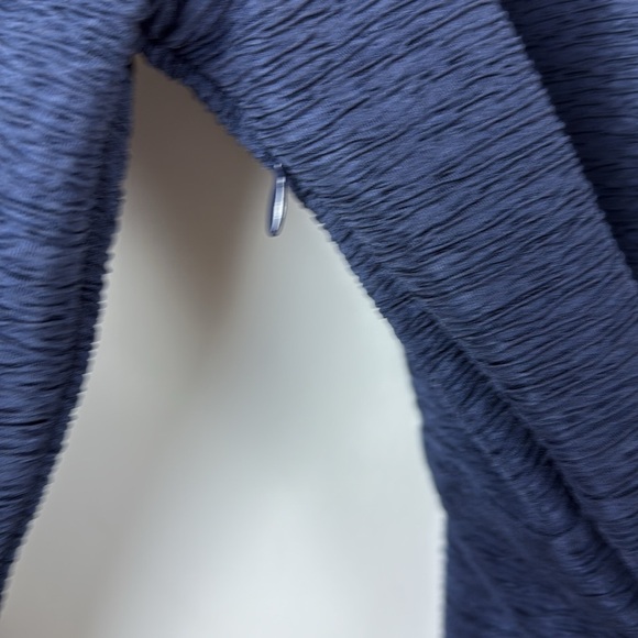 Ann Taylor Deep Blue Faux Wrap Blouse Size Large - Picture 4 of 7